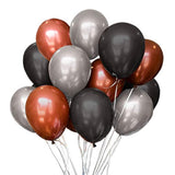 60Pcs The Office Balloons Brown, Black & Silver for Office Theme Birthday Decor