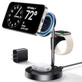 3 In 1 Charging Station For Apple Charging Station 15W Fast Magnetic Magsafe Charger Stand For Iphone Pro Max 15 14 13 12 Series Airpod Wireless Charger Adjustable Multiple Devices Adapter