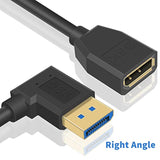 Right Angle Displayport 1.4 Cable, 90 Degree Displayport Extension Cable (8K/6
