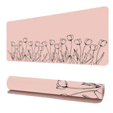 Tulip Flower Mouse Pads,Extended Gaming Mousepad Desk Mat Pink Mouse Pad For Wireless Mouse Keyboard Mat With Stitched Edges 31.5 X 15.75 In?Pink Tulip Flower?