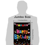 Jumbo Birthday Card Giant Guest Book Black Happy Birthday Party Decorations Supplies Gifts For Coworker Teacher Boys Girls -Large 14 X 22 Inches