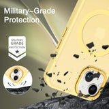 Magnetic Translucent Matte Phone Case for iPhone 13 and iPhone 14, Compatible with Magsafe, Slim Shockproof Protective Cover for Women and Men, 6.1" Yellow