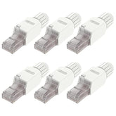 Tool-Free Rj45 Connector, Cat6A Field Termination Plug, Gold Plated Modular Pl