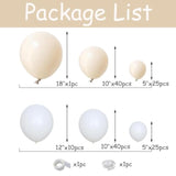 141pcs White & Sand Balloon Garland Kit – Neutral Latex Balloons for Boho Weddings and Showers