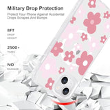 Clear Pink Floral Magnetic Case for iPhone 15