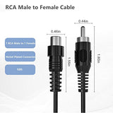 Rca Extension Cable, 2 Pack 10Ft Audio Video Rca Male To Female Cord For Speak