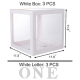 First Birthday Decorations For Girl Or Boy,3 Pcs One Balloon Boxes For