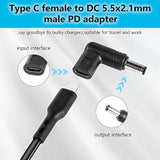 Usb 3.1 Type C Female To Dc Male Adapter, 90 Degree Angled Usb C To Dc 5V Pd E