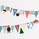 Meri Meri Outdoor Adventures Party Garland (Pack of 1), Resuable Party Decorations, Paper Garland, Honeycomb Details, Retro Colours, Easy to Hang, 14' Including Excess Cord