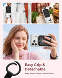 Magnetic Phone Grip for MagSafe, Magsafe Suction Phone Grip with Silicone Cup, Dual Ring Phone Holder for Mirror Selfie & Video Recording, Removable