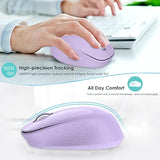 Wireless Mouse For Laptop Ergonomic Computer Cordless Mice Portable Silent Optical Mouse With Usb Receiver, 1600Dpi For Laptop Windows Chromebook Mac Notebook Desktop (Purple)
