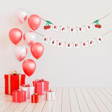 Glitter Cherry Happy Birthday Banner 1950'S Party Decoration Pre-Strung 1St Birthday Party Decoration Rockabilly Themed Birthday Party Banner