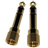 2-Pack 1/4" Stereo Phone Screw-On Adapter - Male 1/8" To Male 1/4" - 3.5Mm Stereo To 6.35Mm Stereo