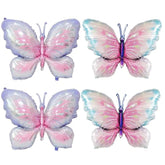 Butterfly Balloons - 4 Pcs 40 Inch Pink Purple & Blue Mylar Foil Balloons For Girls Women'S Butterfly Theme Party Wedding Birthday Baby Shower Decoration (Purple/Blue-4Pcs)