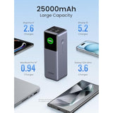 UGREEN Nexode Power Bank 25000mAh 200W Laptop Portable Charger PD 3.1 Fast Charging 90Wh 3-Port Battery Pack with TFT Smart Display for MacBook Pro/Air/ipad/iPhone 16/Samsung S24/Dell/HP and More