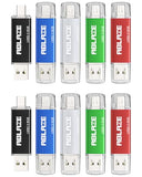 8Gb Type C Flash Drive 10 Pack, Dual Usb 2.0+Usb C Memory Stick Thumb Drive Compatible With Iphone 17/16/15, Android Smartphone, Computers,Tablets, Mac,Ipad,Pc