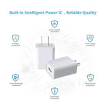 Usb Wall Charger . Usb Wall Plug 5V 2A Ac Power Adapter Compatible With Iphone,Pad,Samsung,Tablet,Kindle And More (White 2Pack)