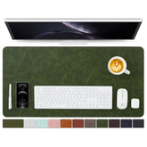Distressed Leather Desk Mat - Non-Slip Pu Desk Pad For Office And Home - Desk Organization And Accessories - Ideal For Large Mouse Pad And Desk Mats On Top Of Desks(Forest Green,31.5"X 15.7")