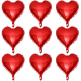 10 Pcs Red Heart Shape Foil Mylar Balloons 18 Inch Love Balloons For Valentine'S Day Birthday Party Decorations Wedding Engagement Romantic Decor (Red)