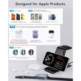 3 In 1 Wireless Charging Station Compatible For Apple Products Multiple Devices Charger Fathers Day For Gifts For Apple Watch Airpods Pro Iphone 16 15 14 13 12 Pro Max/X/Xs Fast Charger Stand