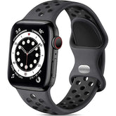 Soft Silicone Breathable Sport Bands for Apple Watch 42-49mm Black