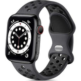 Soft Silicone Breathable Sport Bands for Apple Watch 42-49mm Black