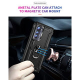 Military Grade Drop Impact For Moto Edge 2022 Case 360 Metal Rotating Ring Kickstand Holder Armor Heavy Duty Shockproof Case For Motorola Moto Edge 2022 Phone Case (Black)