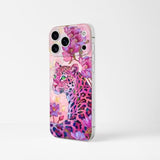 Cute Pink Leopard Oil Painting Pattern Phone Case for iPhone 17 Pro Max, Soft Clear TPU Slim Shockproof Cover for Women Girls