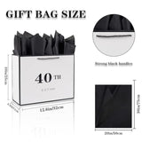 40th Birthday Black White Gift Bag with Card Tissue Paper Metallic Keepsake