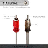 Audio Rca Interconnect Cable Patch Male To Male Ofc Spiral Braid (1.5Ft, 3 Pac