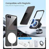 Magnetic For Samsung Galaxy Z Flip 7 Case, Compatible With Magsafe, Built-In Screen Protector, Flip7 Slim Hard Shockproof Phone Cover, Black