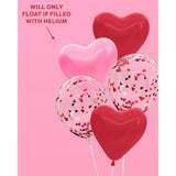 Valentine'S Day Pink + Red Heart Confetti Latex Balloons - 24 Pk, 12" | Vday Decorations, Galentines, Be Mine, Candy Heart, Birthday Supplies, Bachelorette Party, Baby Shower, Xoxos