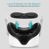 Silicone Face Cover Pad For Oculus/Meta Quest 2 With Lens Protector, Anti-Light Leakage Cleanable Face Pad & Lens Cover Accessories Kit Keep Your Vr Headset Sweat-Free (Black)