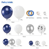 127pcs Navy Blue Silver Balloon Garland Kit – White & Confetti Balloons for Party Decorations