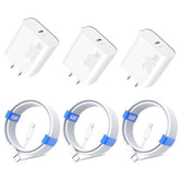 3-Pack 20W PD USB-C Wall Charger with 6.6Ft Lightning Cable for iPhone & iPad