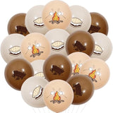 36Pcs S’More Theme Balloons, S’Mores Birthday Baby Shower Latex Balloons Set Bonfire Marshmallows Decor, Camping Camper Campfire Party Smore Decorations Supplies
