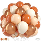 55pcs Fall Balloons 12 Inch Burnt Orange Gold Terracotta Copper White Beige Party Decor