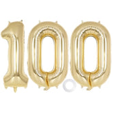 Champagne Gold Number 100 Balloon, 40 Inch Foil Number Balloons, 100Th Birthday Decorations, Giant Mylar Number 100 Balloons For 100 Years Old Birthday Party Anniversary Decorations (Champagne Gold)