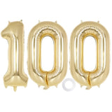 Champagne Gold Number 100 Balloon, 40 Inch Foil Number Balloons, 100Th Birthday Decorations, Giant Mylar Number 100 Balloons For 100 Years Old Birthday Party Anniversary Decorations (Champagne Gold)