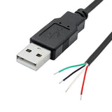 2Pcs Short Usb A Male 4 Pin Bare Wire 11Inch,Usb 5V/2A 4 Pin Pigtail Open End Power And Data Cable,For Usb Equipment Installed Or Replacement Repair Diy Cable