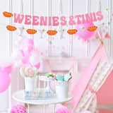 Weenies & Tinis Banner, Pink Glitter Party Decorations for Martini & Hot Dog Bar