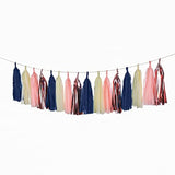 20 Pcs Navy Blue Rose Gold Tassels Garland Tissue Paper Tassels Banner