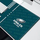 Large Gaming Mouse Pad, Extended Desk Mousepad With Stitched Edges, Football Computer Keyboard Pad,Dark Green Design For Sport Fans, 31.5 X 11.8 In