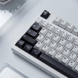 133 Keys Japanese Keycap Cherry Profile Dye Sub Pbt Black And White Keycaps Set Fit For 61/64/87/104/108 Cherry Mx Switches Mechanical Keyboard