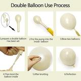 Double Stuffed Pearl White Balloon Garland Kit – Cream & Ivory Balloons for Weddings Parties