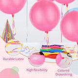 24 Pcs Pink Punch Balloons Bounce With Rubber Band Handle Punching Balloon Heavy Duty For Birthday Party Favors, Kids (Pink)