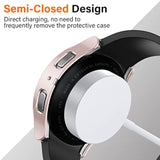 2 Pack Screen Protector Case Compatible With Samsung Galaxy Watch 5/Galaxy Watch 4 Case 40Mm, With Built-In Screen Protector Hard Pc Ultra Thin Anti-Scratch Protective Cover (Rose Gold/Clear)