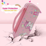 Pink Unicorn Carrying Case Compatible with Nintendo Switch Lite with Crystal Glitter Soft Protective Case Cover+Screen Protector+Stickers, Hard