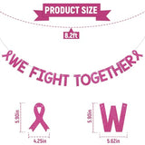 We Fight Together Banner - Cancer Free Decor, Peace Out Chemo Sign, Pink Ribbon Breast Cancer Awareness Party Decorations Hot Pink