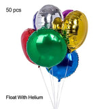 50pcs Round Shape Foil Mylar Balloons β 18" for Birthday Party Decor